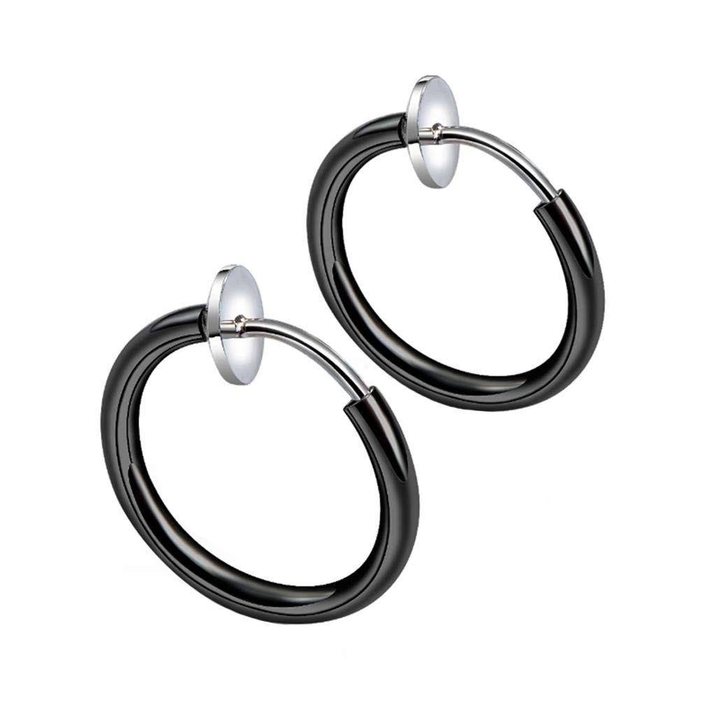 Women Clip On Hoop Earrings Stainless Steel Clip On Earrings Non-Pierced 1-3Pair