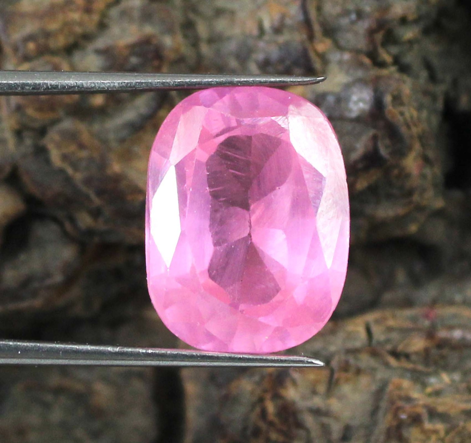 Srilankan Natural Pink Spinel 10.45 Ct/12 mm Cushion Gemstone Certified T36524