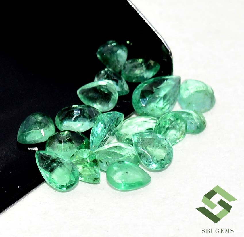 4×3 mm To 6×4 mm Natural Emerald Pear Cut Mix Lot 20 Pcs 3.26 CTS Loose Gemstone