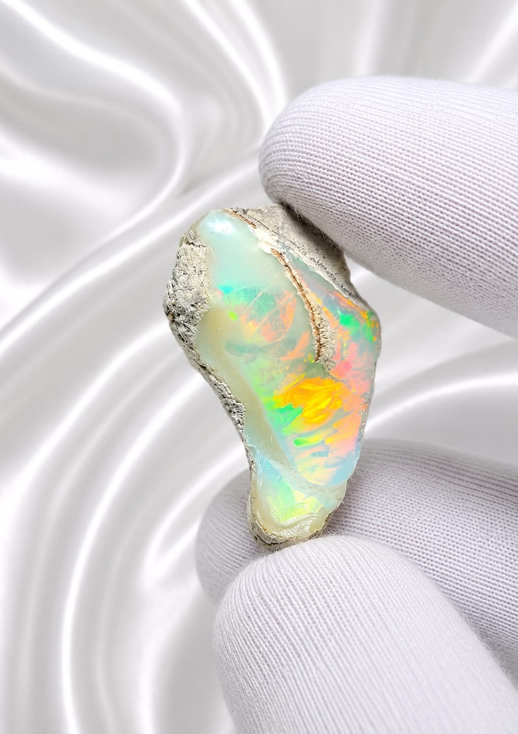 Natural White Opal Rough 15.70 CTS, Ethiopian Welo Opal Raw Gemstone For Jewelry