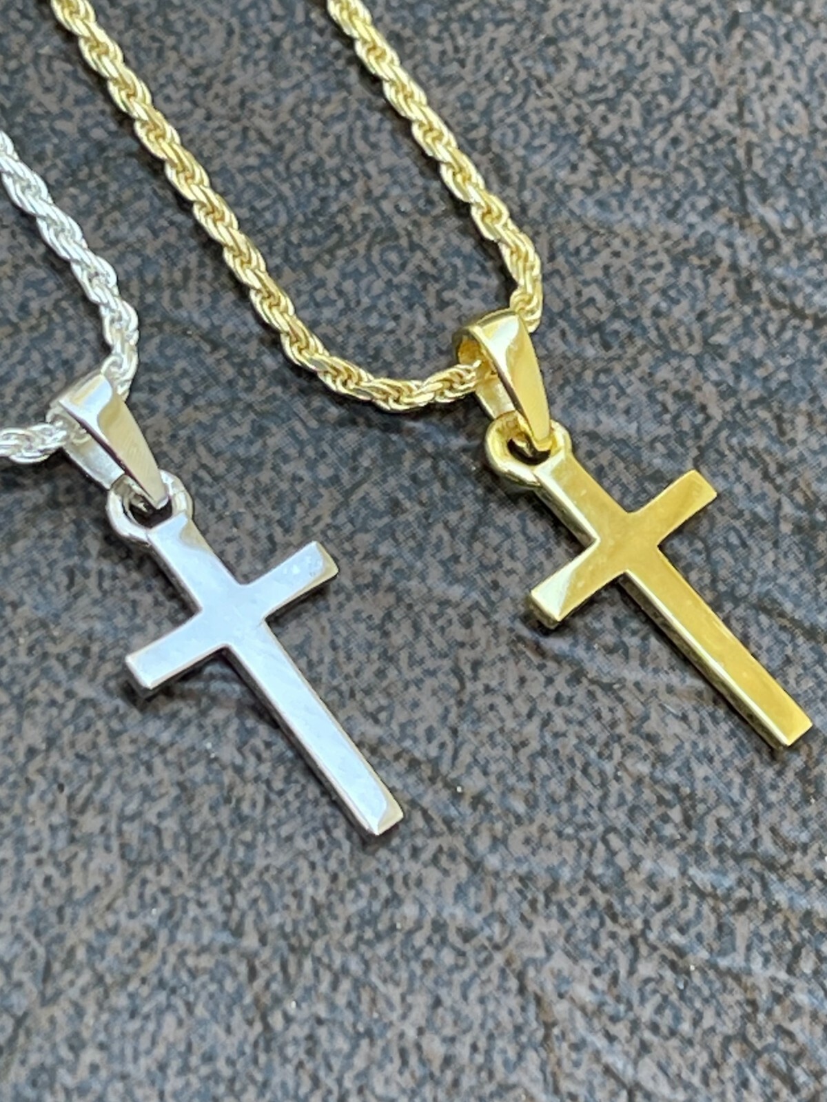 Tiny Ladies 0.5″ Plain Cross Pendant Solid 925 Sterling Silver 14k Gold Plated