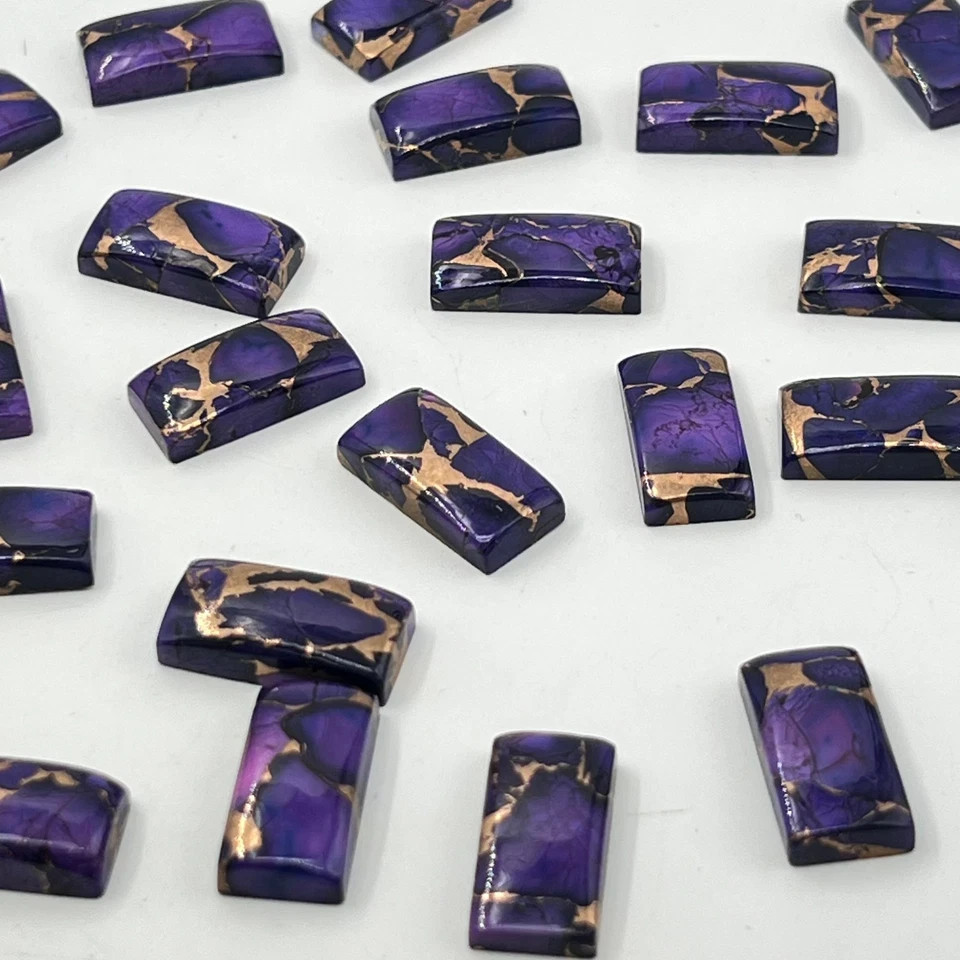 AAA+ Purple Rose Copper Turquoise Cabochon Rectangle Shape Loose Gemstone