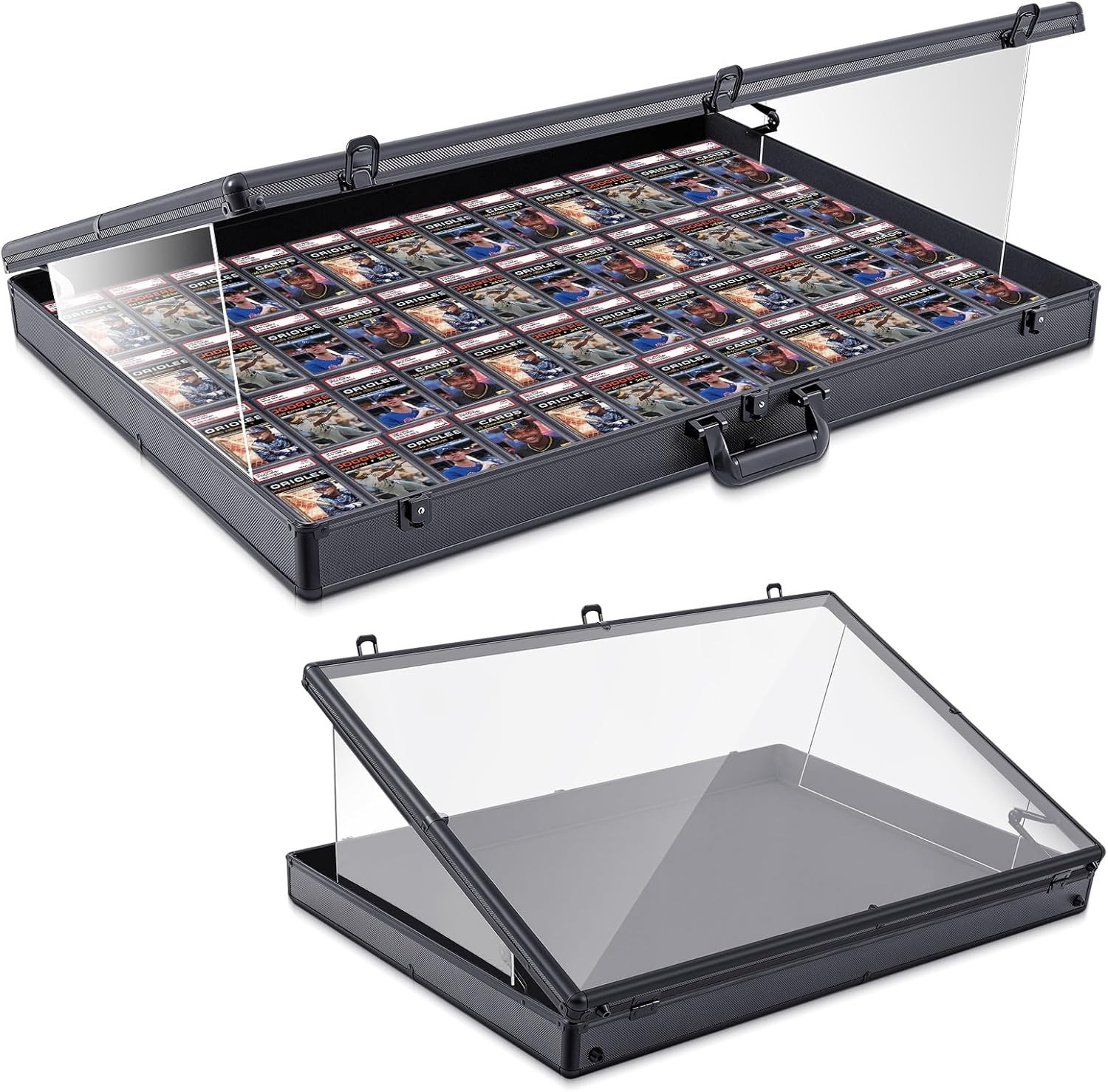 36″X24″ Acrylic Clear Top Display Locking Travel Case Trading Coin/Card/Jewelry