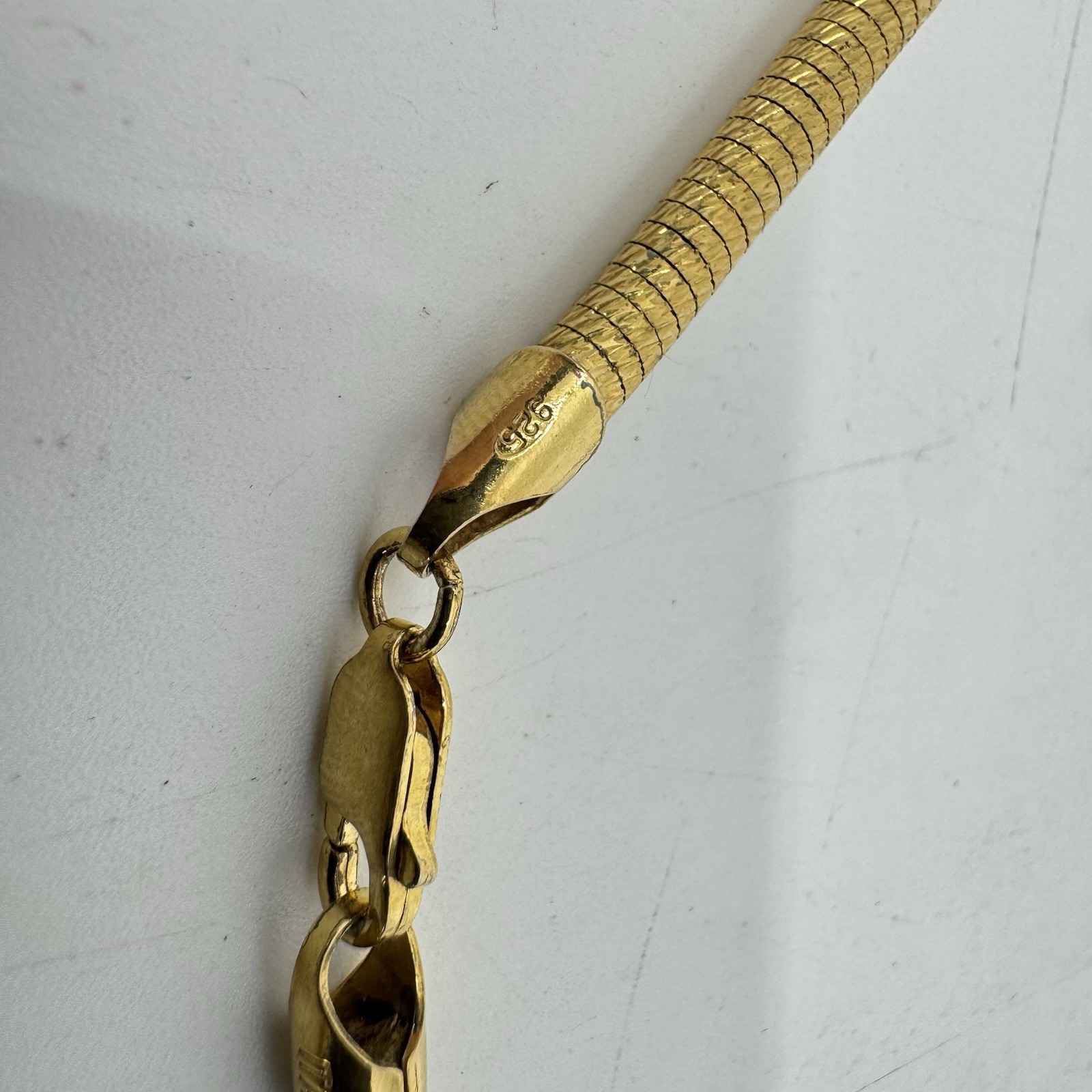 Italian Gold Over Sterling Silver 4mm Diamond Cut Snake Chain Necklace 20” 26.3g