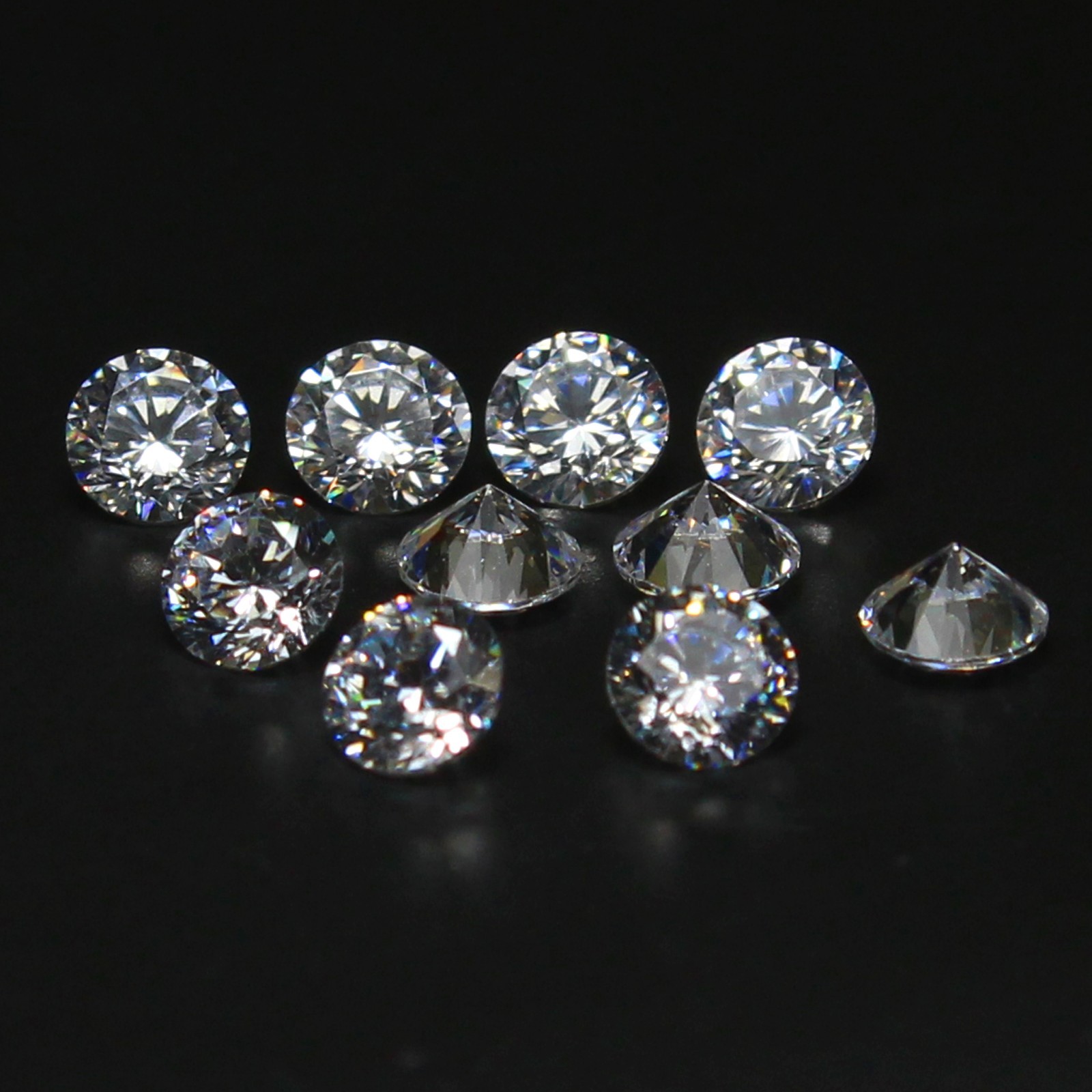Certified Natural D Color VVS1 Brilliant Cut 2.50 MM Round White Diamond 10 Pcs