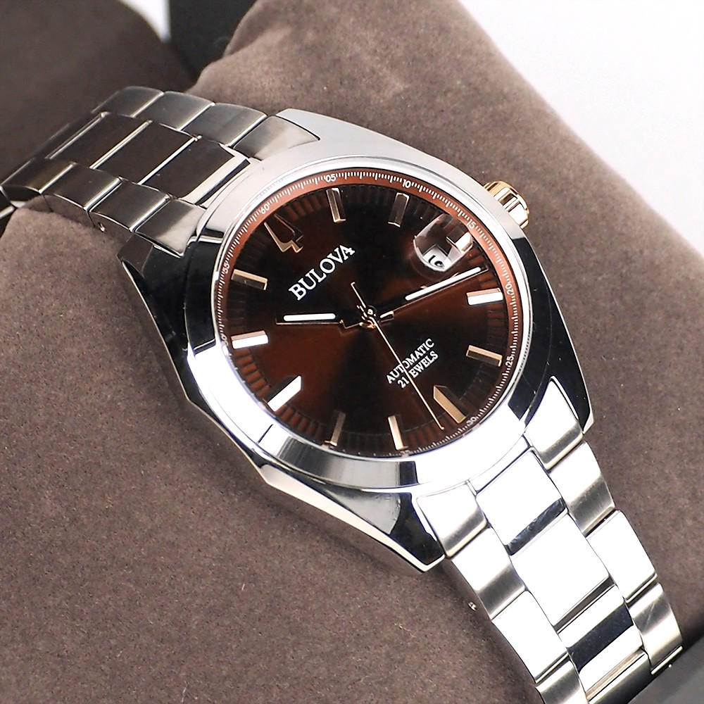 Bulova Surveyor 98B422 Burgundy Red Dial Stainless Steel Automatic Men’s Watch