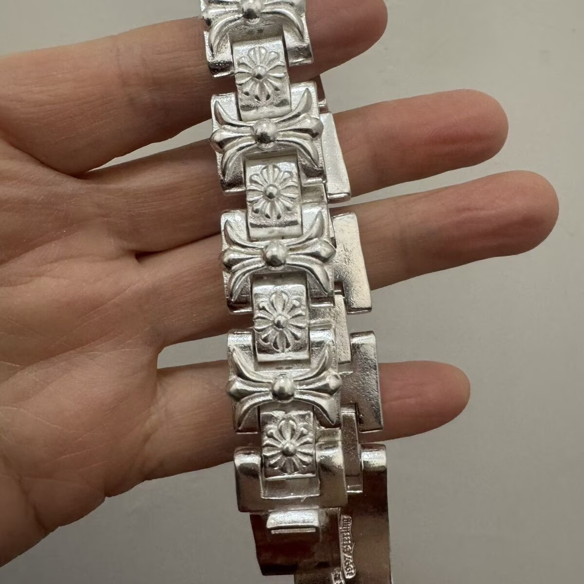 HEAVY & THICK ! MEN’S SILVER monkey CURB WRAP BRACELET 140g