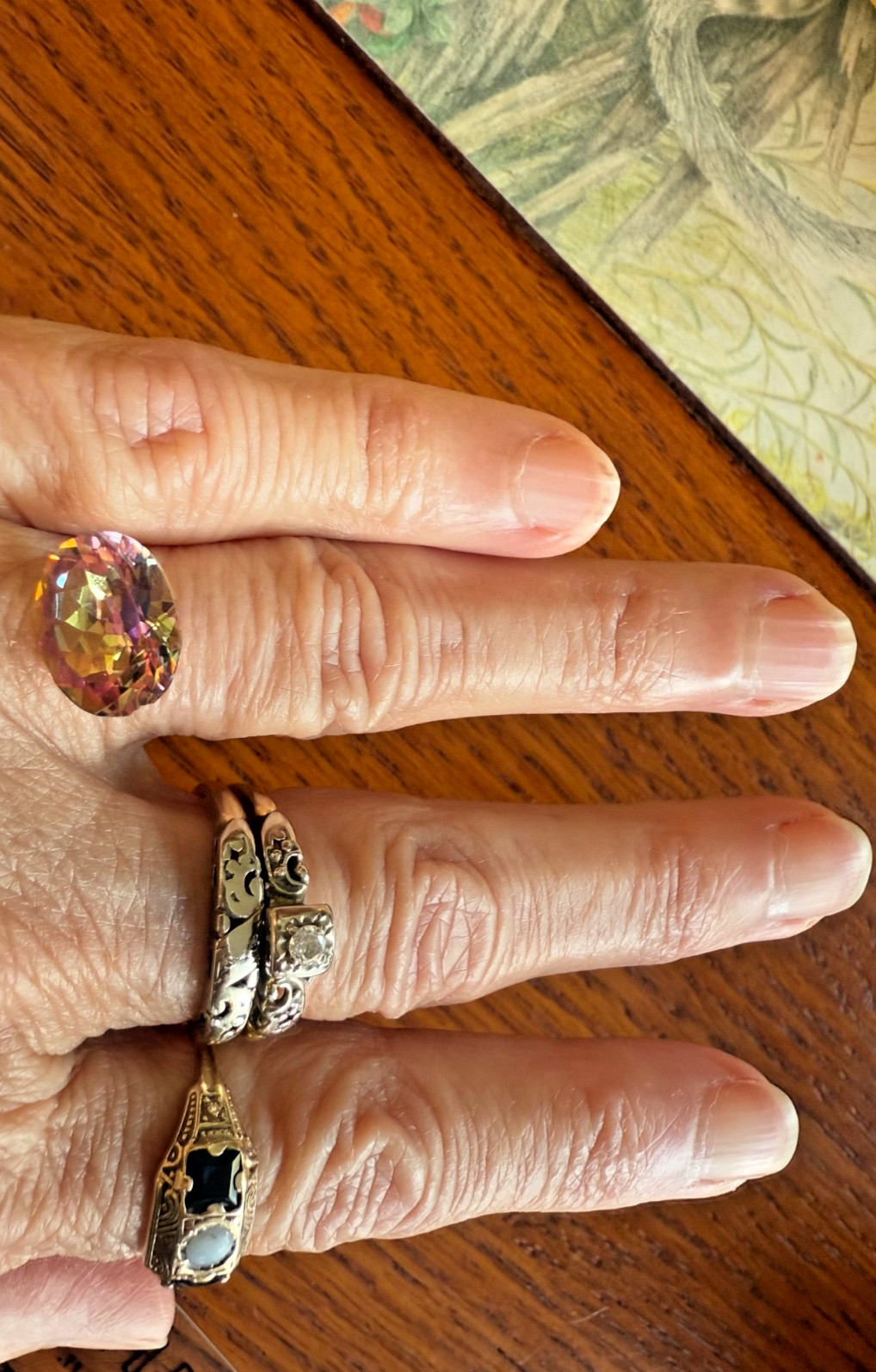 Sparkly rainbow Topaz loose stone approx 3 carats for ring *as is*