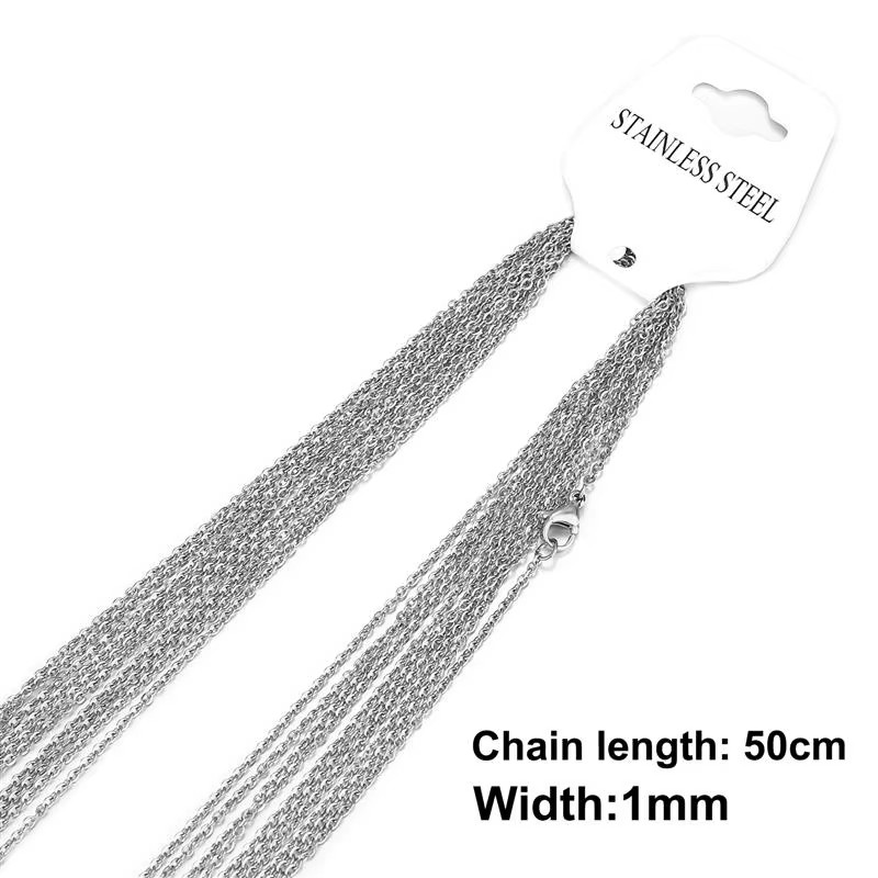 10pcs 45-60cm Stainless Steel O-Shape Chain Necklace Findings Jewelry Making NEW