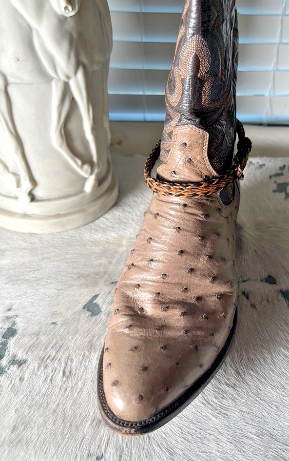 Western Boot Jewelry 15.5 x 3/8 in Horsehair Cowboy Adjustable Black Brown