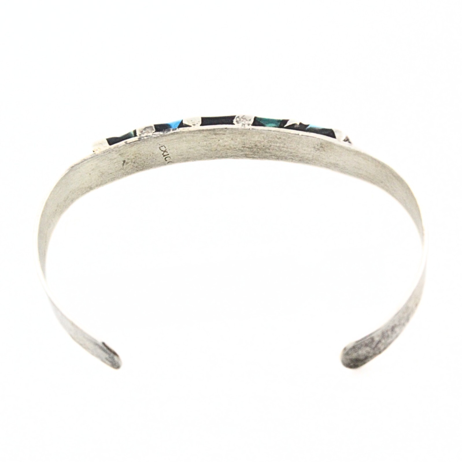 Lovely Mexico Nickle Silver Multi Stones Inlaid Cuff Bracelet