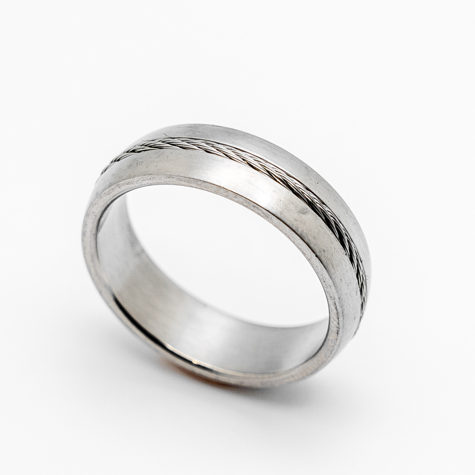 Unisex Stainless Steel Cable Wedding Band Ring 65