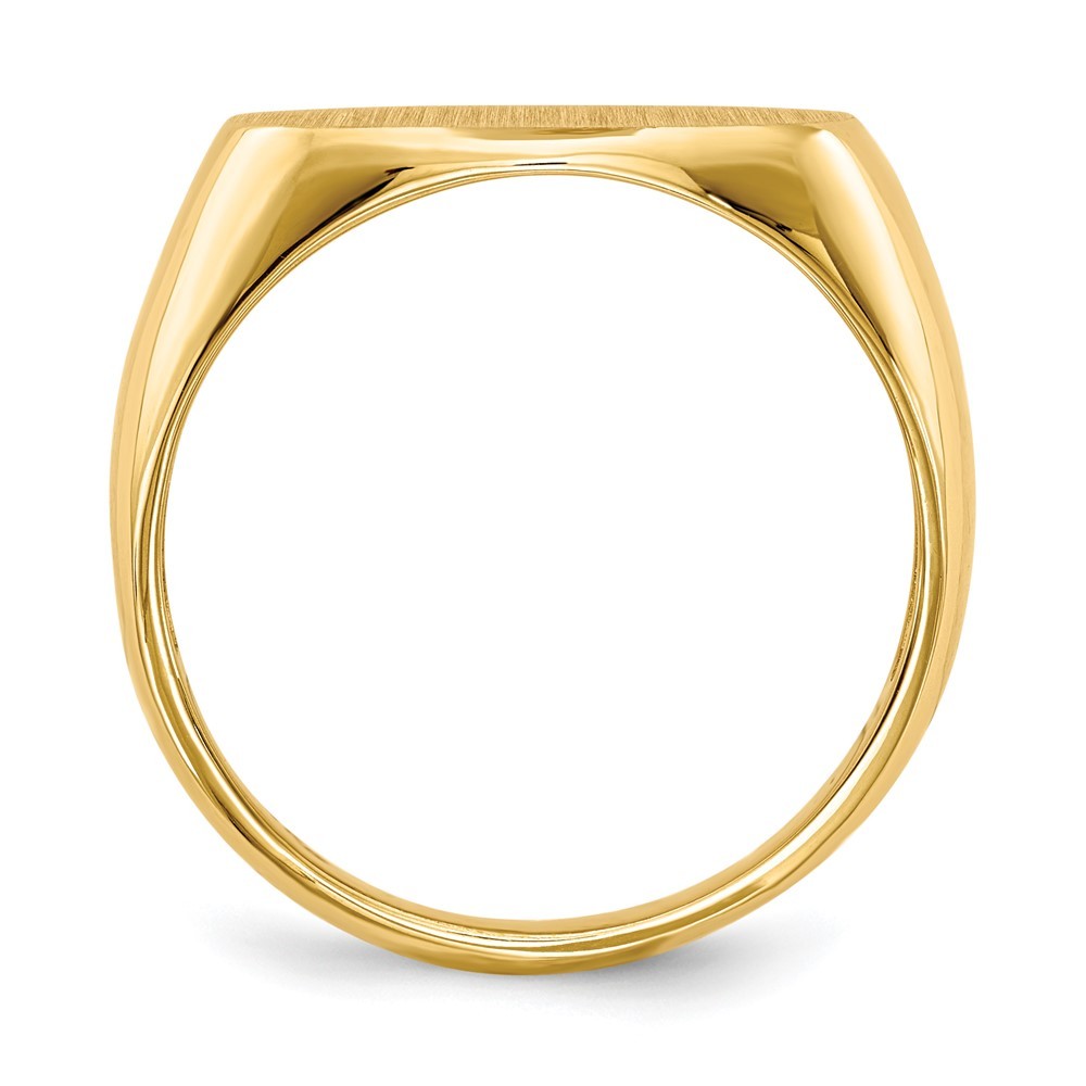 14k Yellow Gold 17.0×11.0mm East-West Oval Open Back Mens Signet Ring Size 10