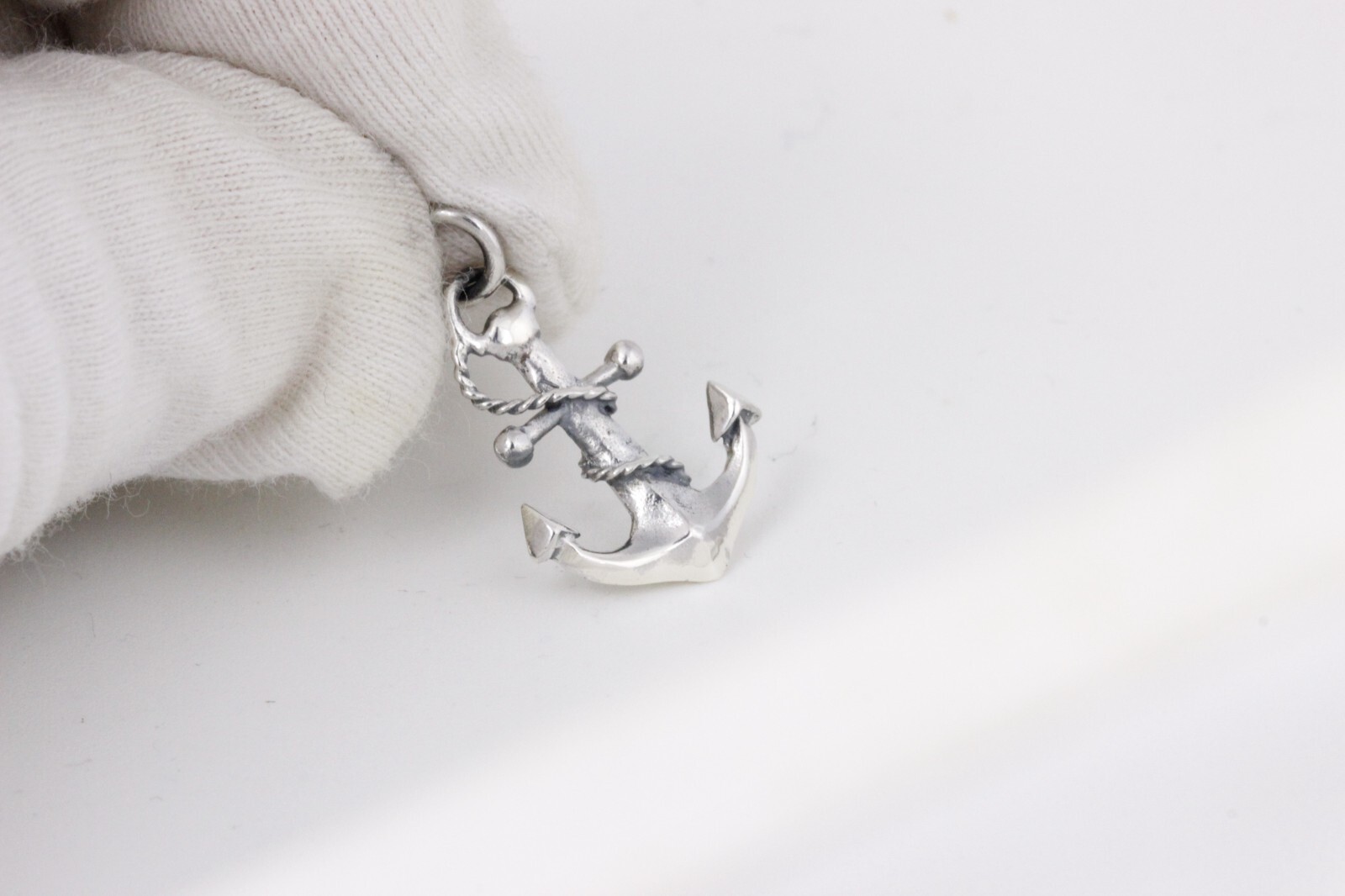 Women Men Solid 925 Sterling Silver 16mm Nautical Navy Anchor Pendant