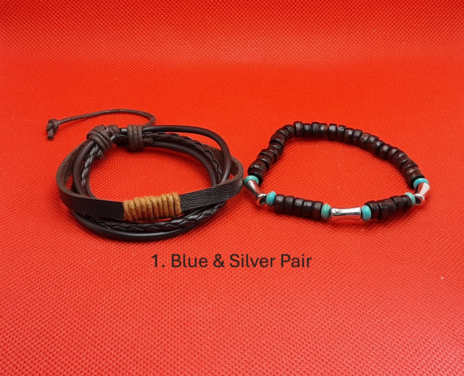 Leather Western Style Bracelets x 2, Tie Close, Cowboys Mens & Womens