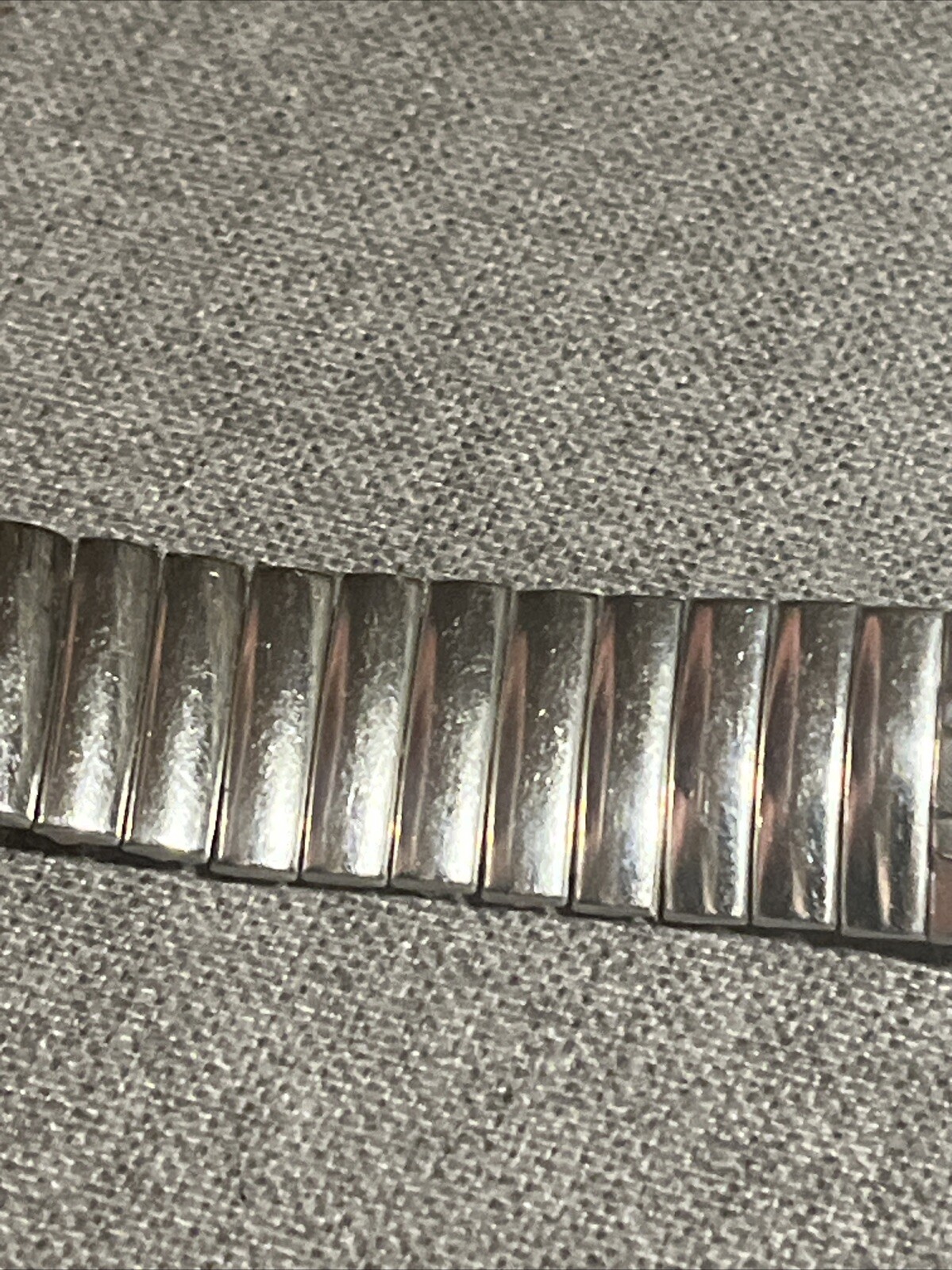 Stainless Steel Center Expansion Vintage Men’s Watch Band 5-1/4” Long 15.4mm