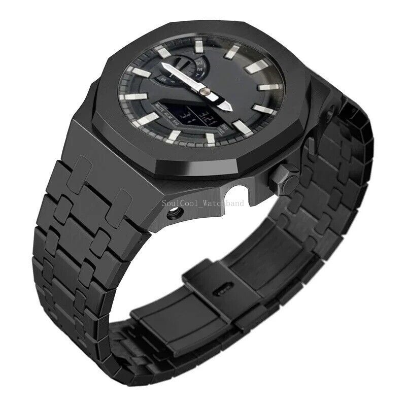 Gen 5th Metal Watch Bezel Case Mod Kit With Rubber Band For Casioak GA 2100/2110