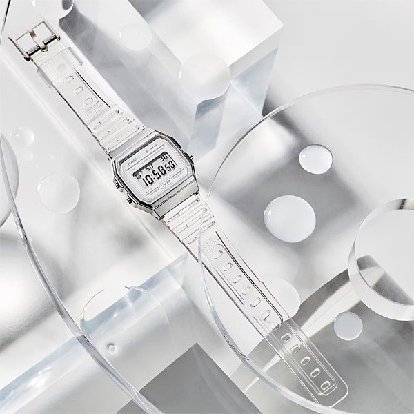 CASIO F-91WS-7JH Classic Digital Watch Clear White Skeleton Japan New