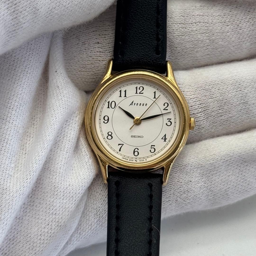 SEIKO New Battery Excellent Condition Watch 2P21 0290 Avenue Working Item