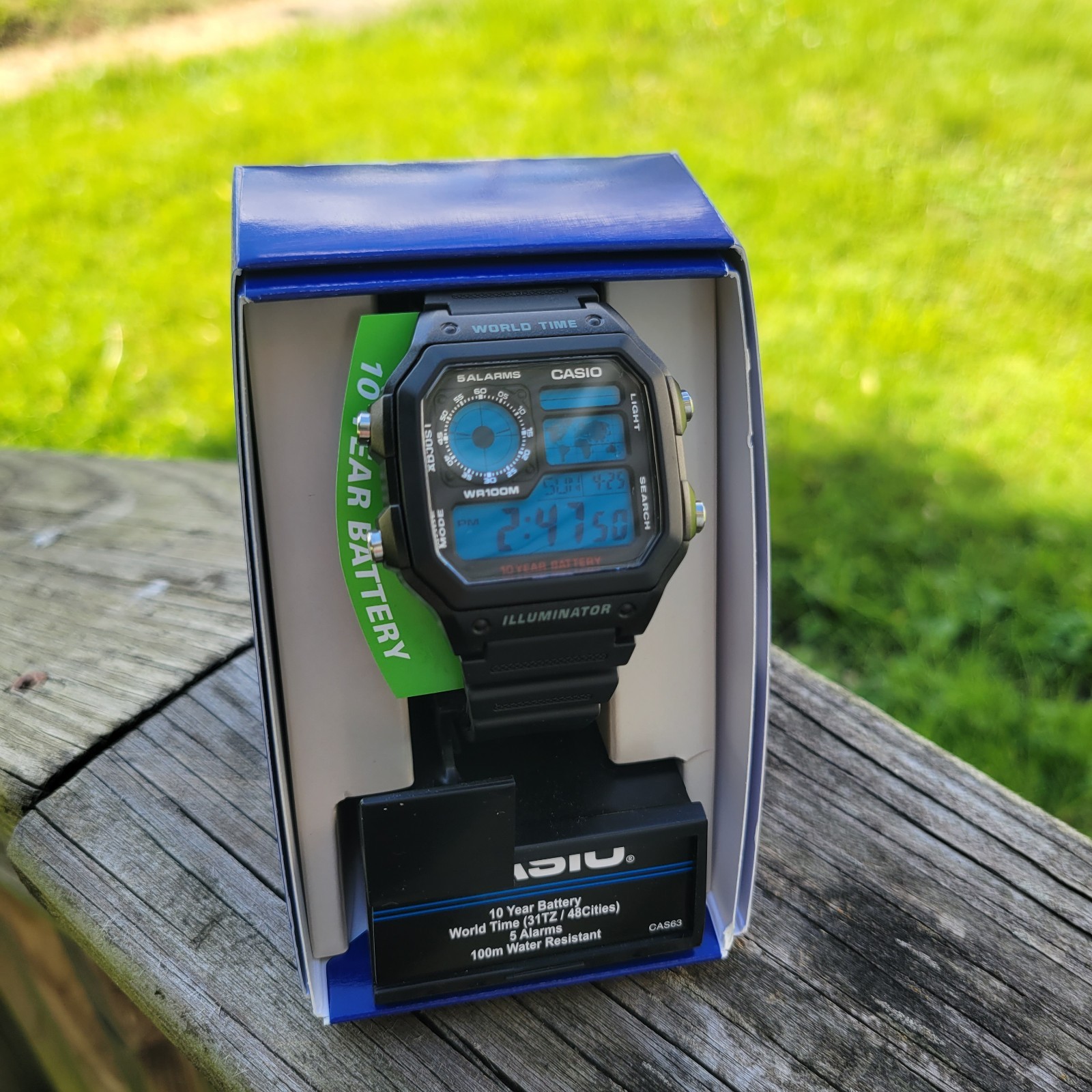 “Electric blue” Casio Royale (AE1200) Custom World Time Watch Mod Blue, New