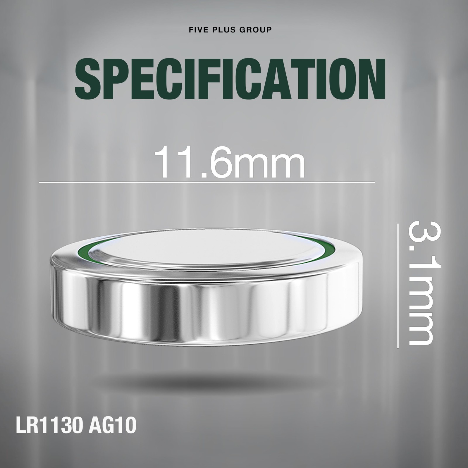 LR1130 AG10 SR1130 389 390 LR54 1.5V Button Cell Batteries (10 Pack) – Long…