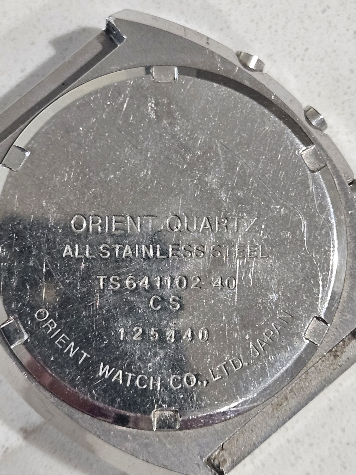 Vintage Orient Quartz Watch LCD Silver Tone Green Dial TS641102-40