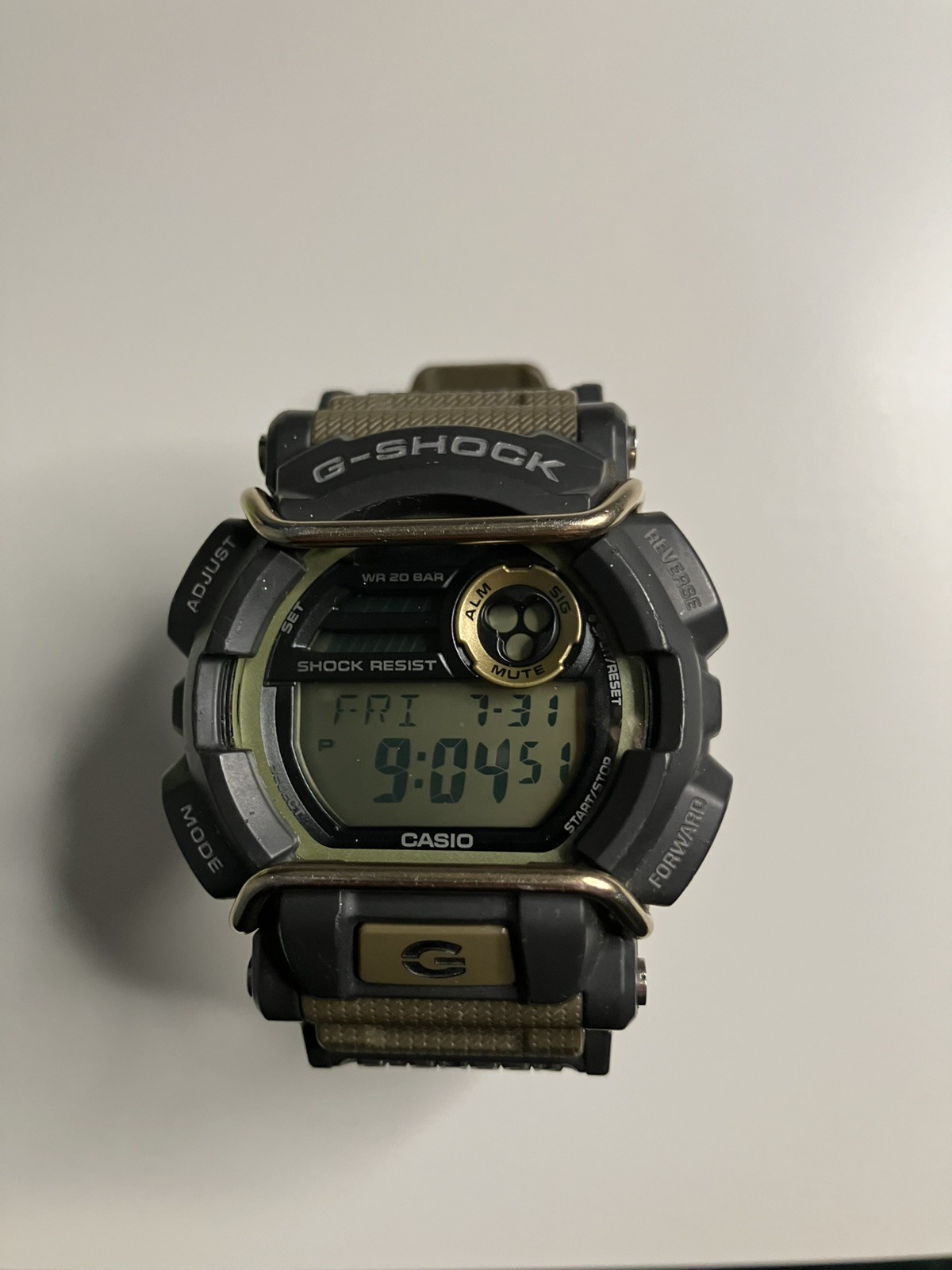 G-SHOCK GD-400 Digital Quartz Watch Green Resin Shock-Resist World Time 20BAR