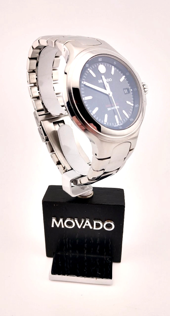 Movado Men’s Series 800 SS W/Black Dial; Model #84.C2.1896 ~ Excellent