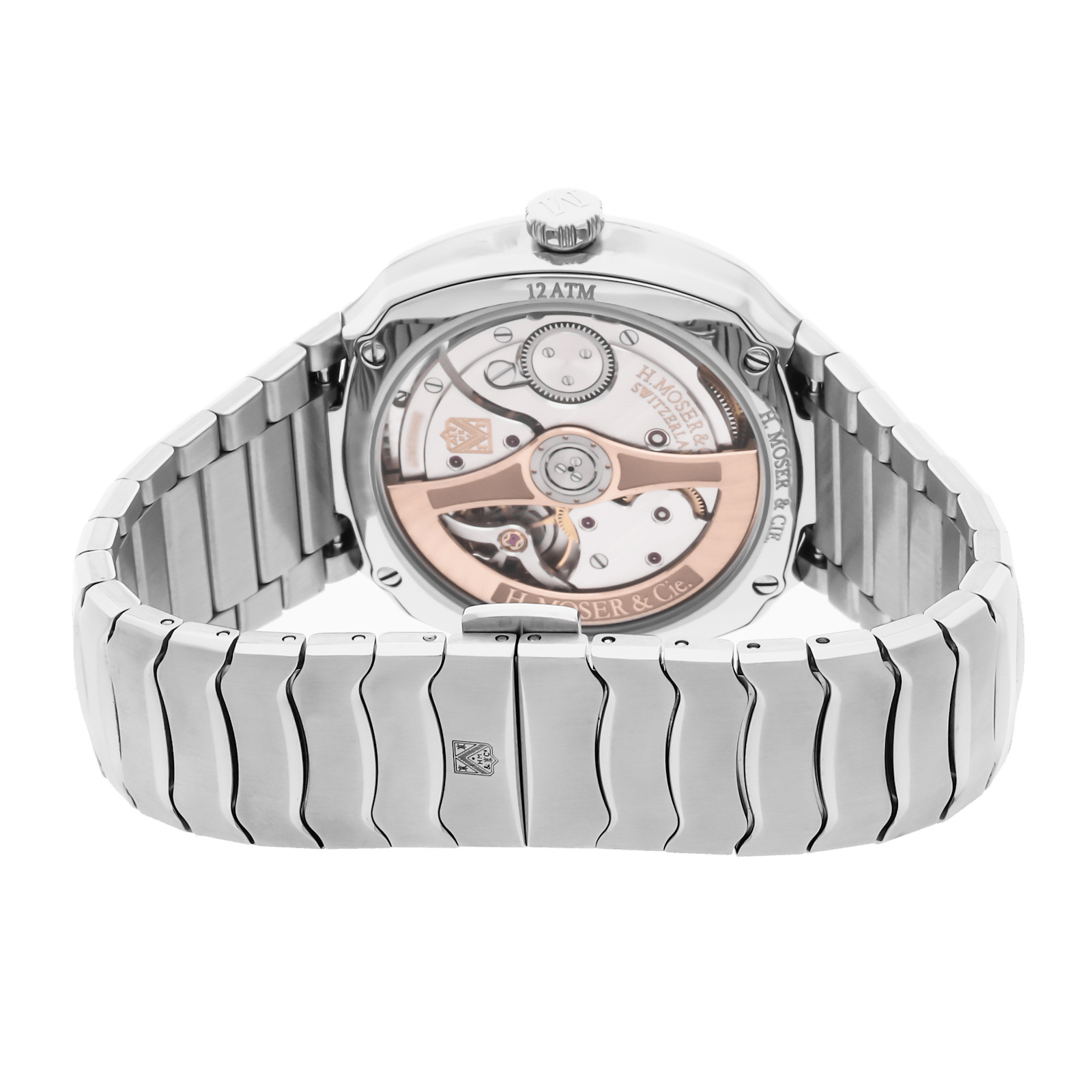 H. Moser & Cie Streamliner Centre Seconds Steel Auto 40mm Green Watch 6201-1200