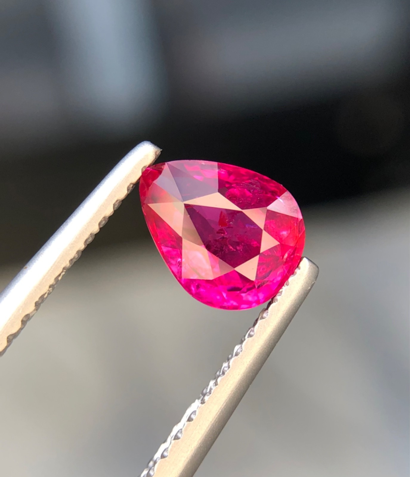 1.05 Carats Natural No Heat Ruby Pear Shape From Mozambique Loose Gemstone