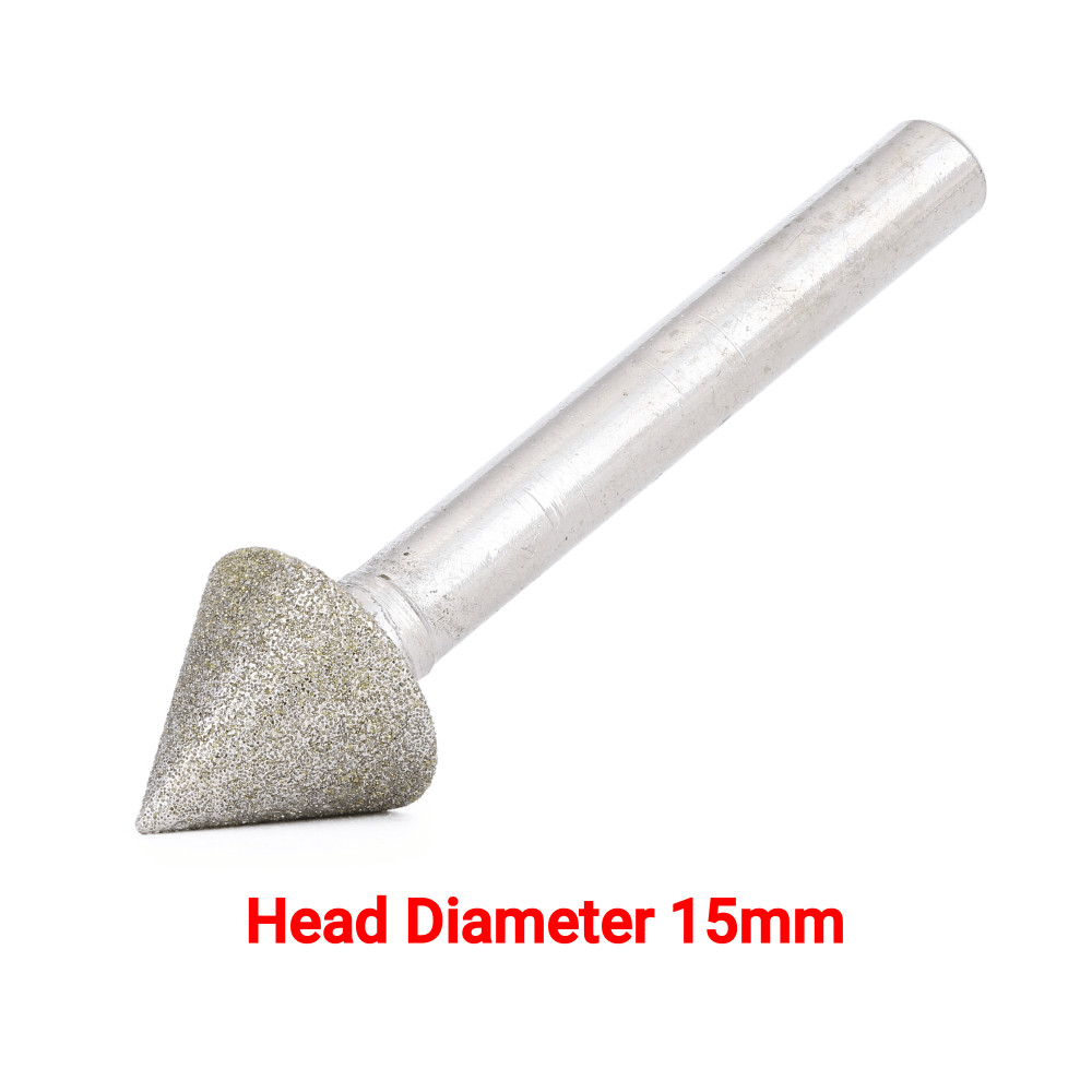 60 Degrees Diamond Tapered Grinding Head Rotary Burrs CNC Router Bits Grit 150