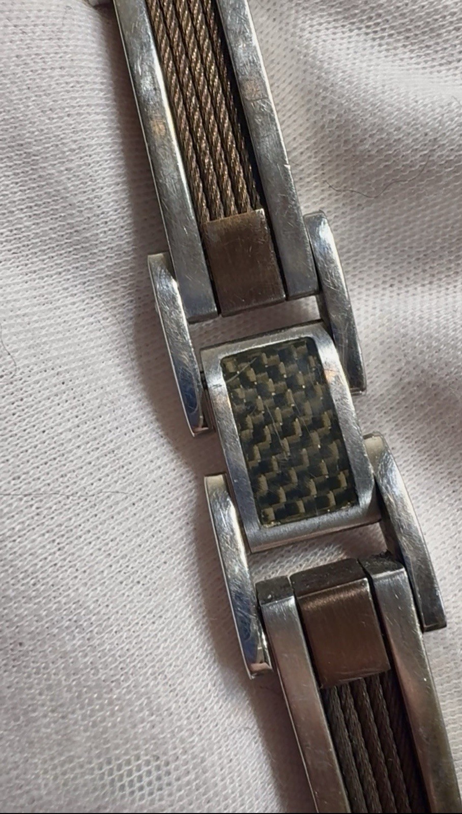 Stainless Steel RCI Cable Carbon Fiber & Copper 8.5” Men’s Bracelet Look
