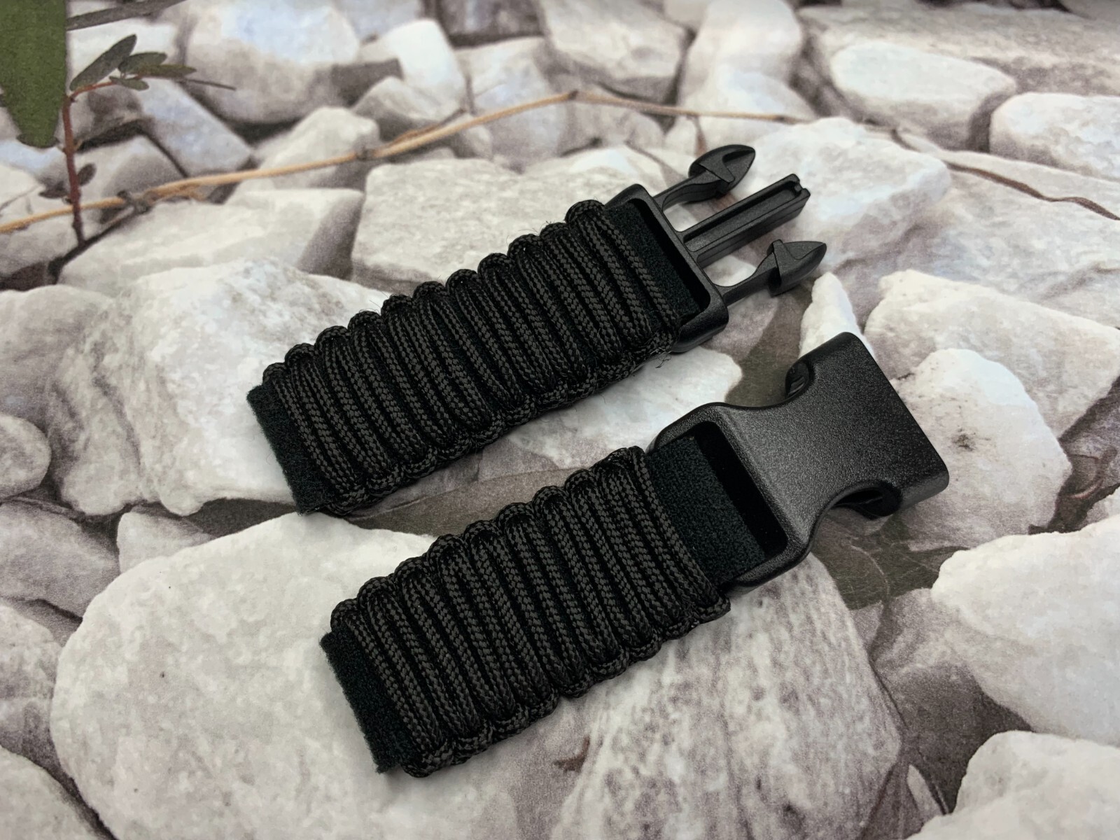 20 22mm Black Green Gray Thin Cord Adjustable Survival Paracord Smartwatch Band