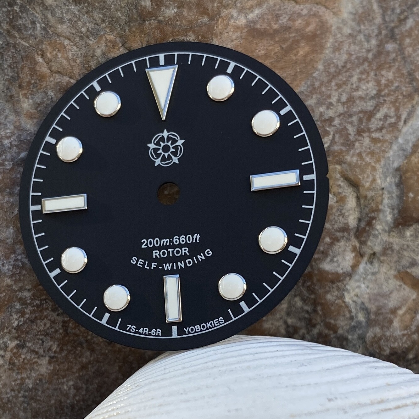 Yobokies [Black Bay Dial] Black with Silver for Seiko SKX SNZH NH35 ~ US Seller