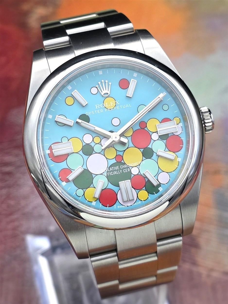 2022 Rolex Oyster Perpetual 41mm 124300 Aftermarket Celebration w/Orig Dial B&P