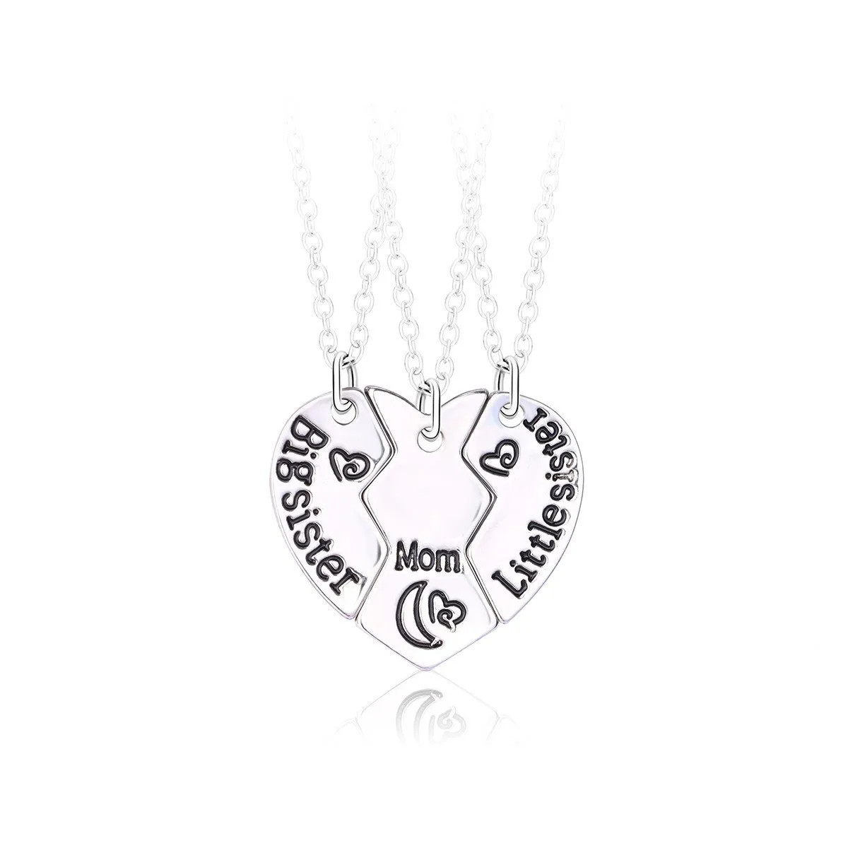 Sun Moon Star Necklace 3Pcs Friendship Pendant Jewelry for Best Friends Couple