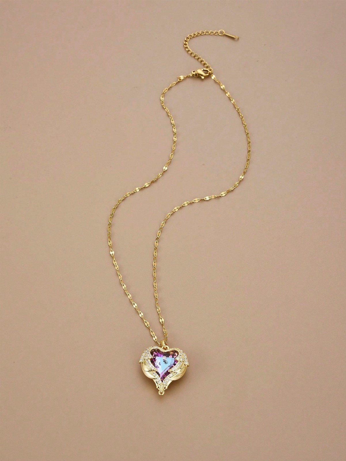 Heart Necklaces Love Gifts For Girls Angel Wings Pendant Chain for Women Mystic