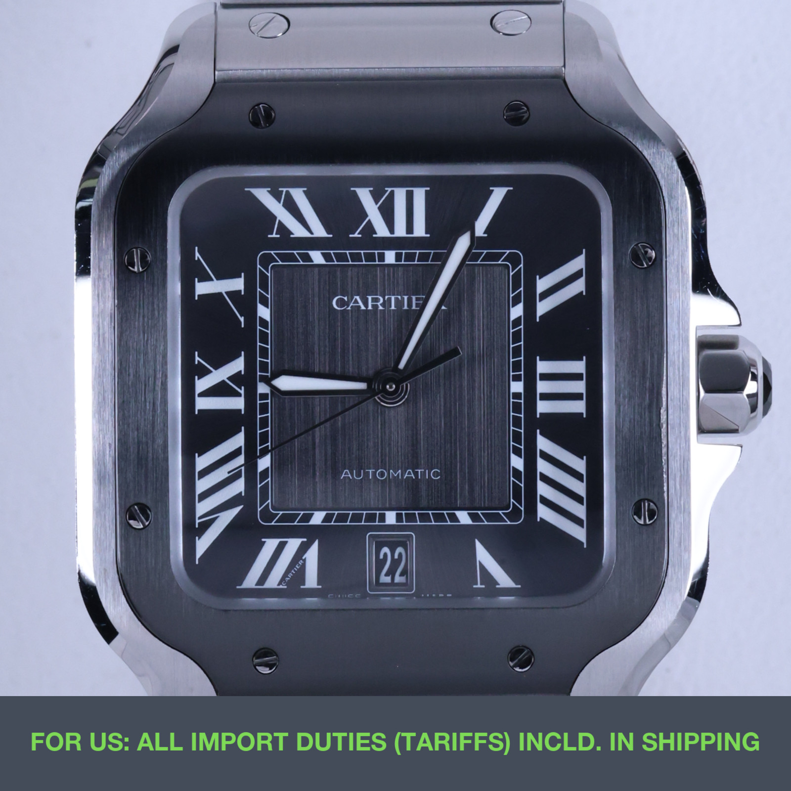 Cartier Santos de Cartier LM WSSA0037 47.5mm Gray Dial Full Set