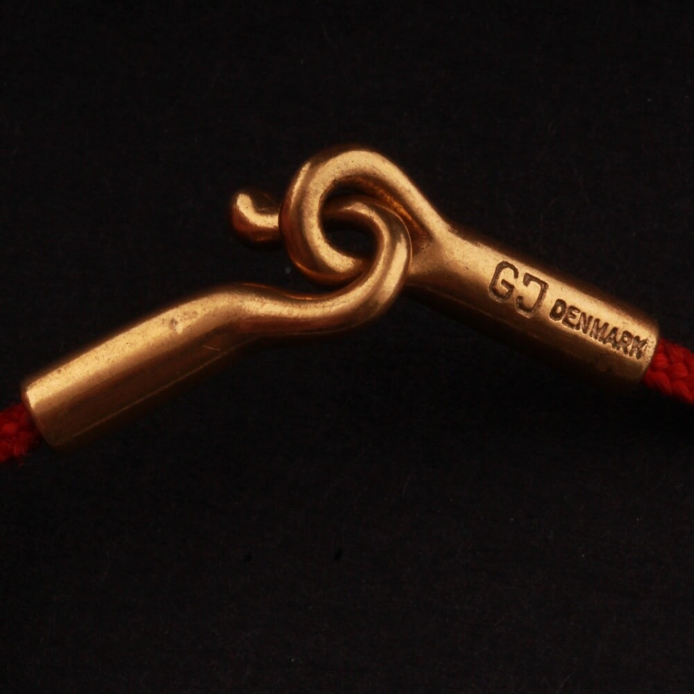 Gilded Minelamp with Red Georg Jensen Cord, 36 cm.