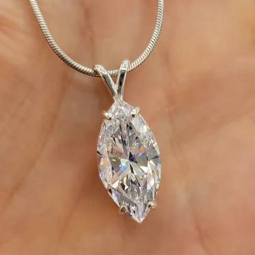 2.10 Ct Certified Marquise Cut Diamond Pendant-Great Luster Shine ! No Tariff.