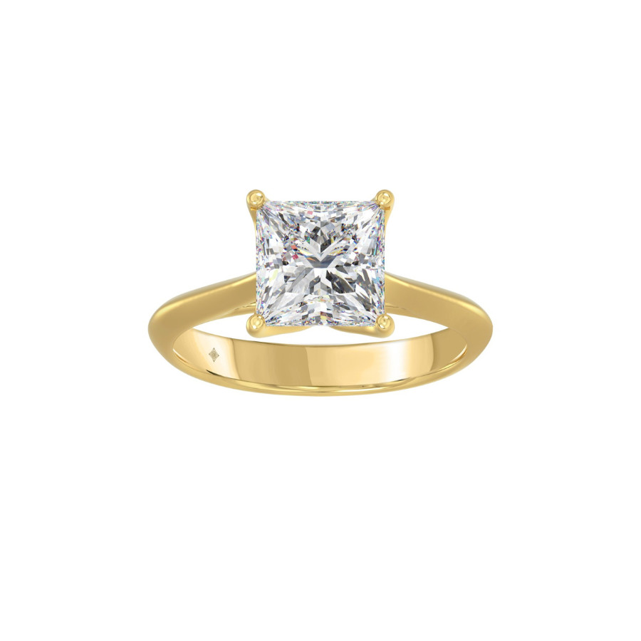 Lab Grown Diamond Engagement Ring 14K Yellow Gold, IGI Certified, 1-4 Carat D-F