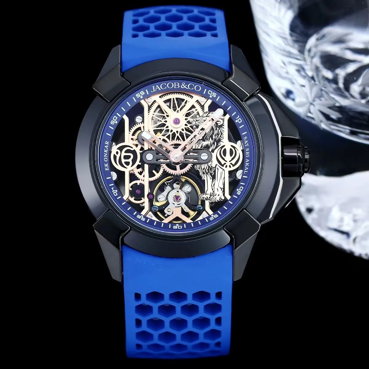 J&C Epic X Sher-e-Punjab Edition Black 44mm – Mens Wristwatch Skeleton Oversize