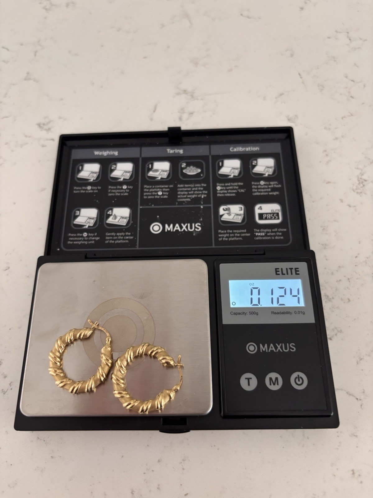 18K Gold Bamboo Style Twisted Hoop, Yellow Gold Hollow Ribbon Hoop Earrings