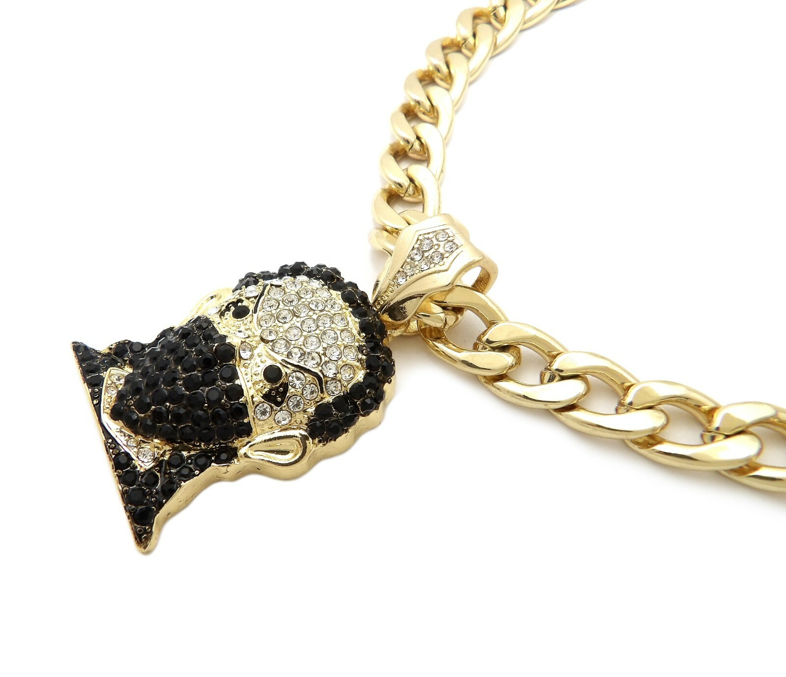 ICED HIP HOP MASK GOON BOONDOCK PENDANT 11mm 18″ 20″ CUBAN CHOKER CHAIN NECKLACE