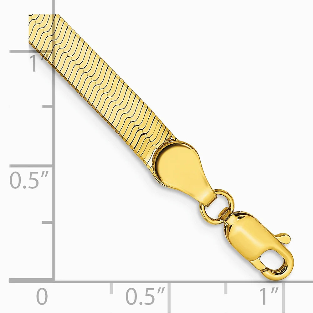 14K Yellow Gold 4mm Silky Herringbone Chain Bracelet 7″-8″