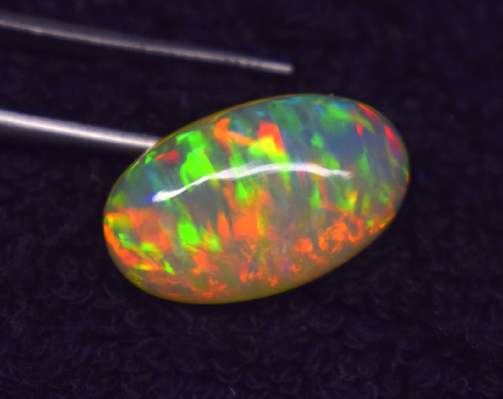 9.2 CT Ethiopian Opal Galaxy Fire Crystal Oval Loose Cabochon Gemstone Pendant