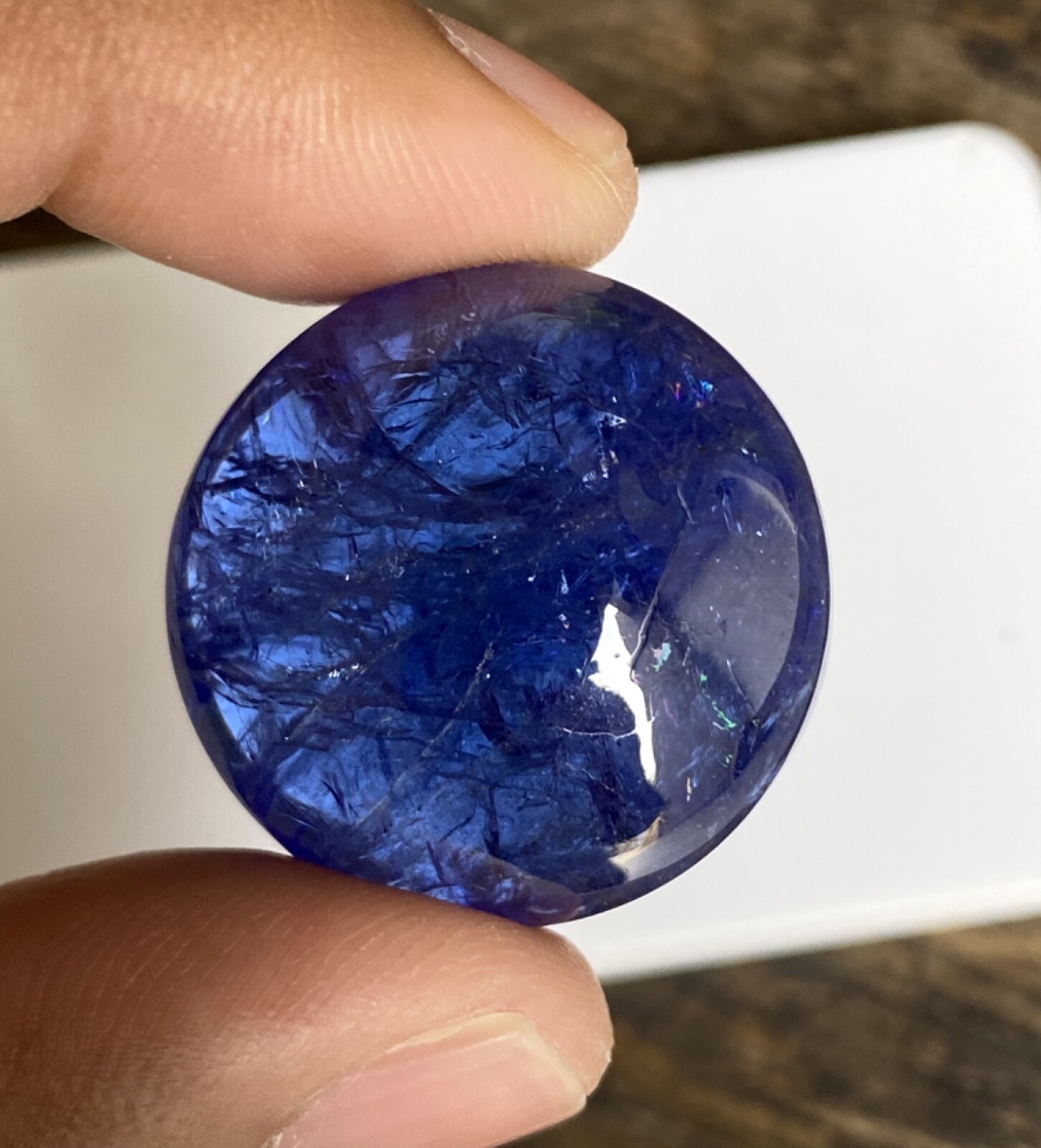 102.34CT Jumbo Tanzanite cabochon / Natural Tanzanite 26X26X15mm deep blue color