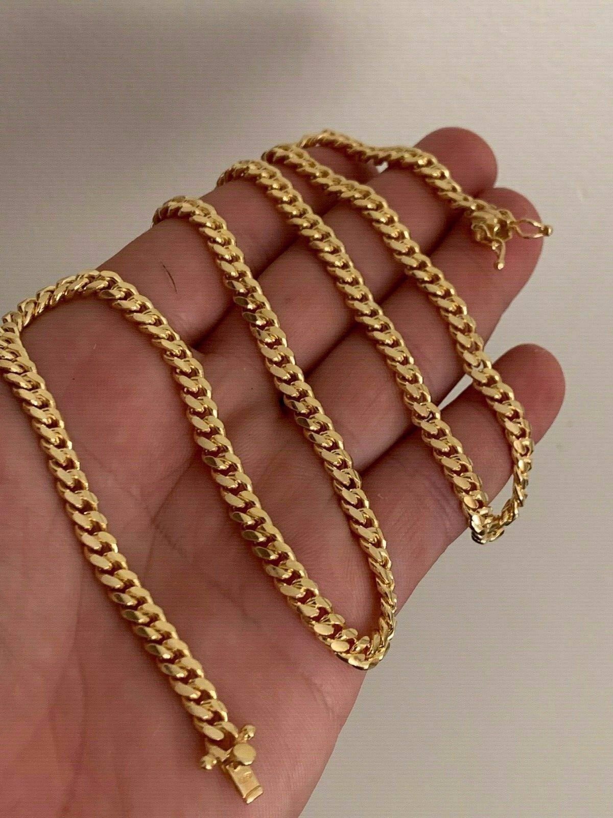 Cadena O Pulsera Cubana Para Hombre – Oro De 14k Sobre Plata Solida 925 ITALIA