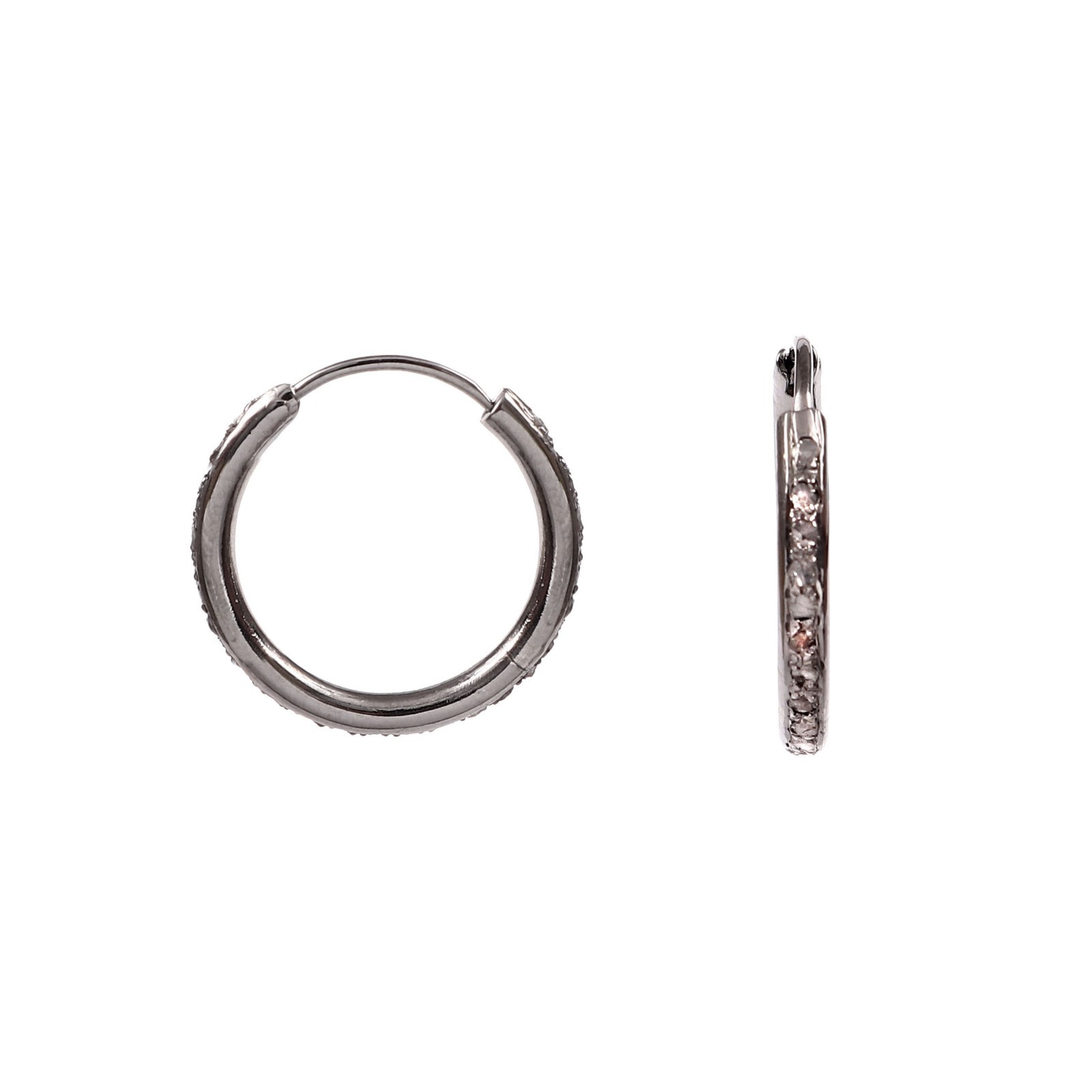 1.05ctw Natural Rose Cut Diamond Hoop Earrings 925 Sterling Silver Handmade