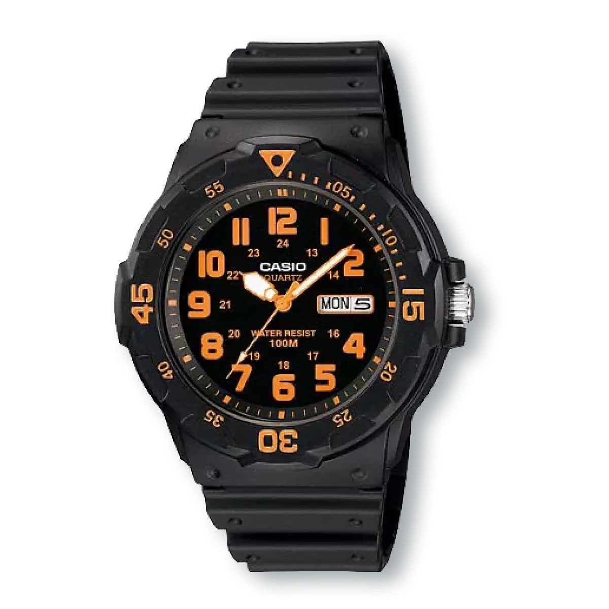 CASIO MRW200H-4BV Analog Diver-Style Black/Orange Watch